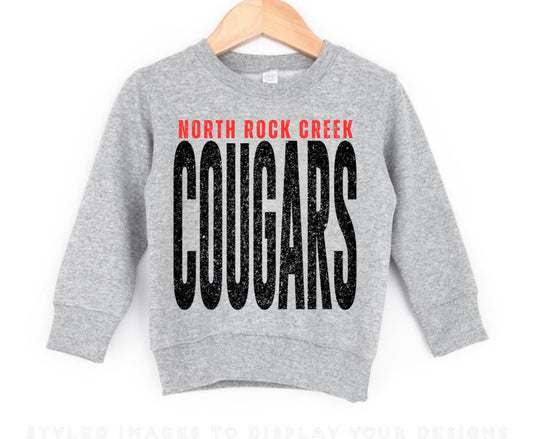 Oversized Cougars Red and Black Toddler