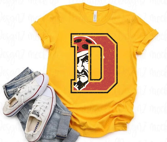 Distressed D Dale Pirates Gold Tee