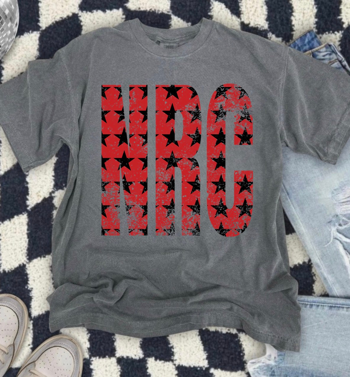 Distressed NRC Stars Grey Tee