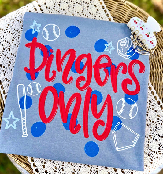 Baseball Dingers Only Tee