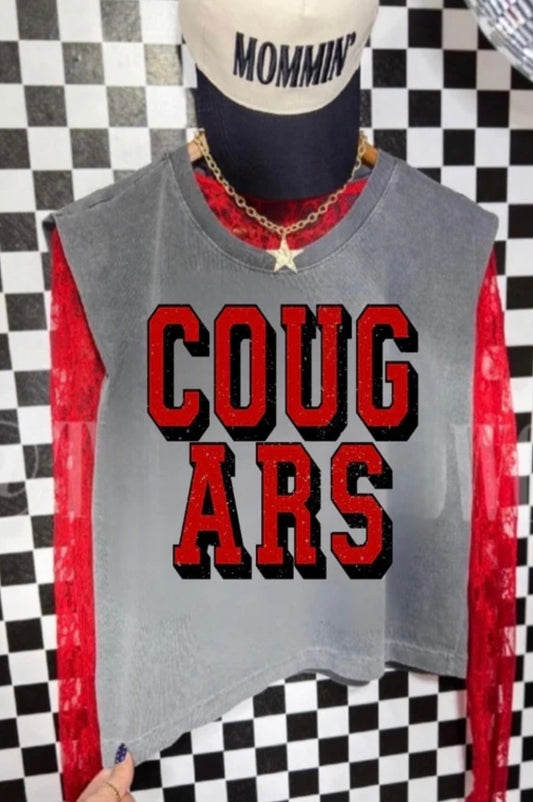 COUGARS Block Letters Boxy Tank