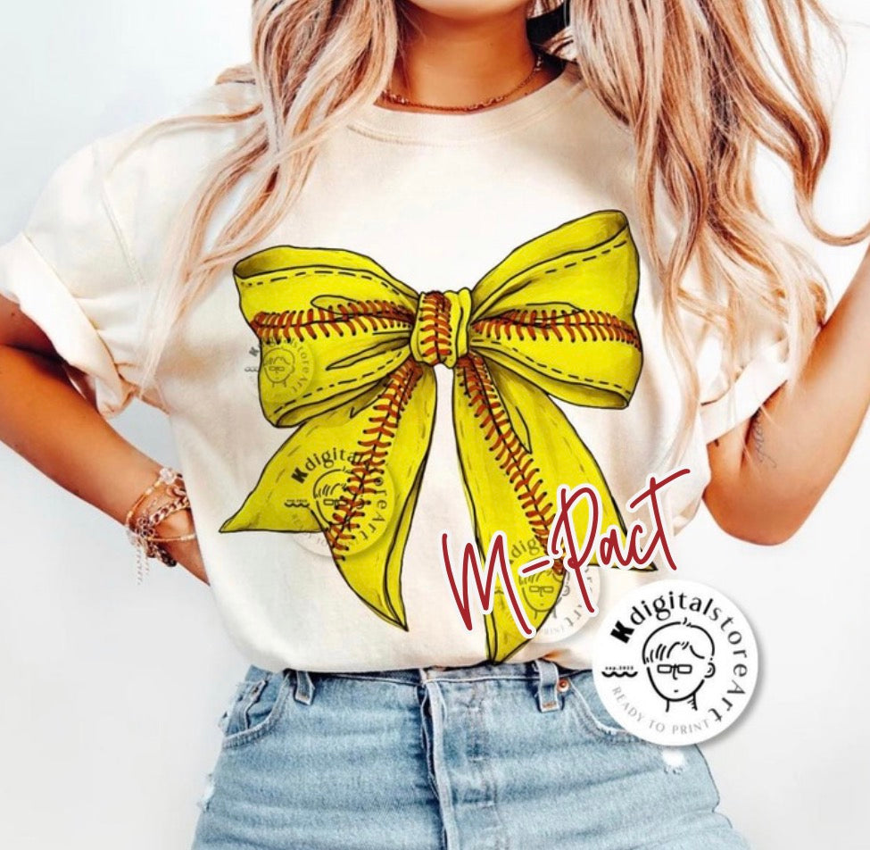*custom* Softball Bow Tee