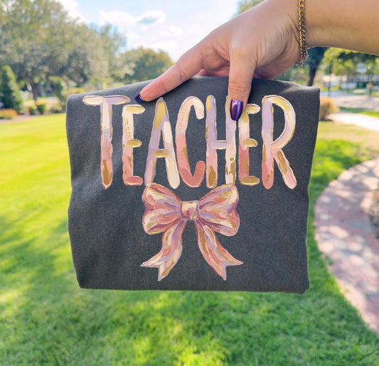 Colorful Faux Paint Teach Tee
