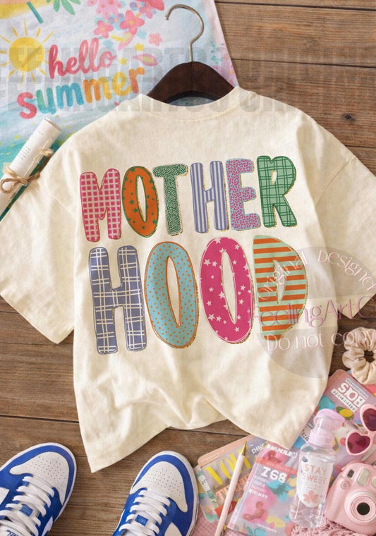 Mother hood faux patch work Tee