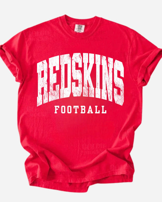 Redskins Distressed Football Basic Red Tee (Copy)