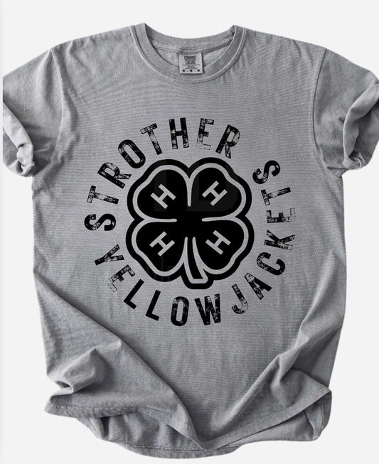 Strother Yellow Jackets 4H Grey Tee