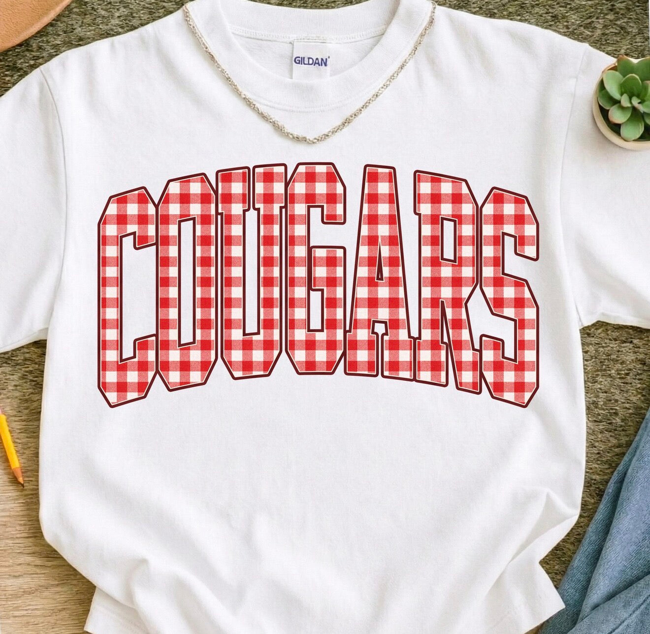 Cougars Gingham Tee