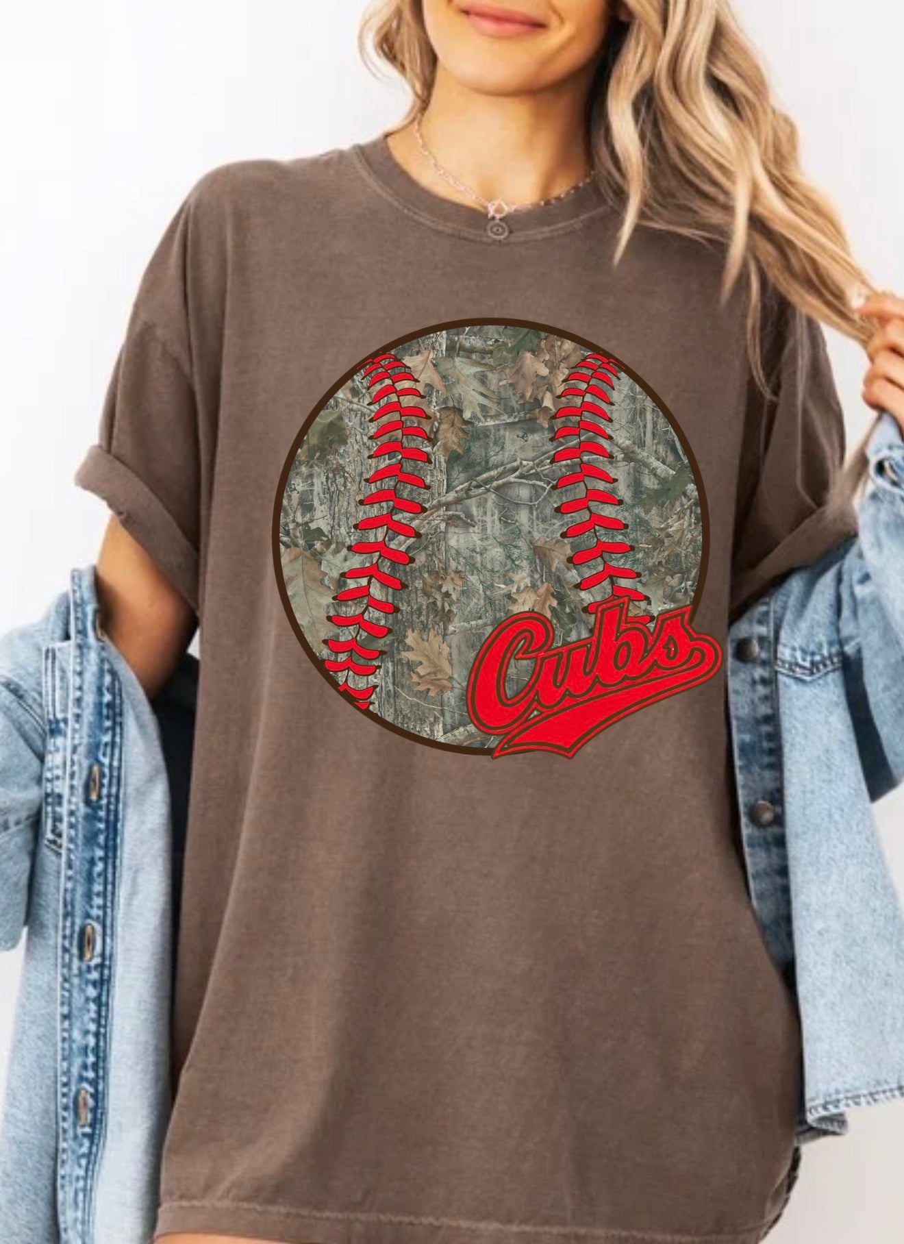 Cubs Camo Baseball Tee Espresso