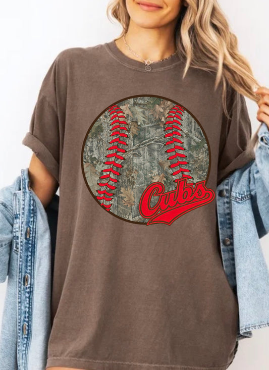 Cubs Camo Baseball Tee Espresso