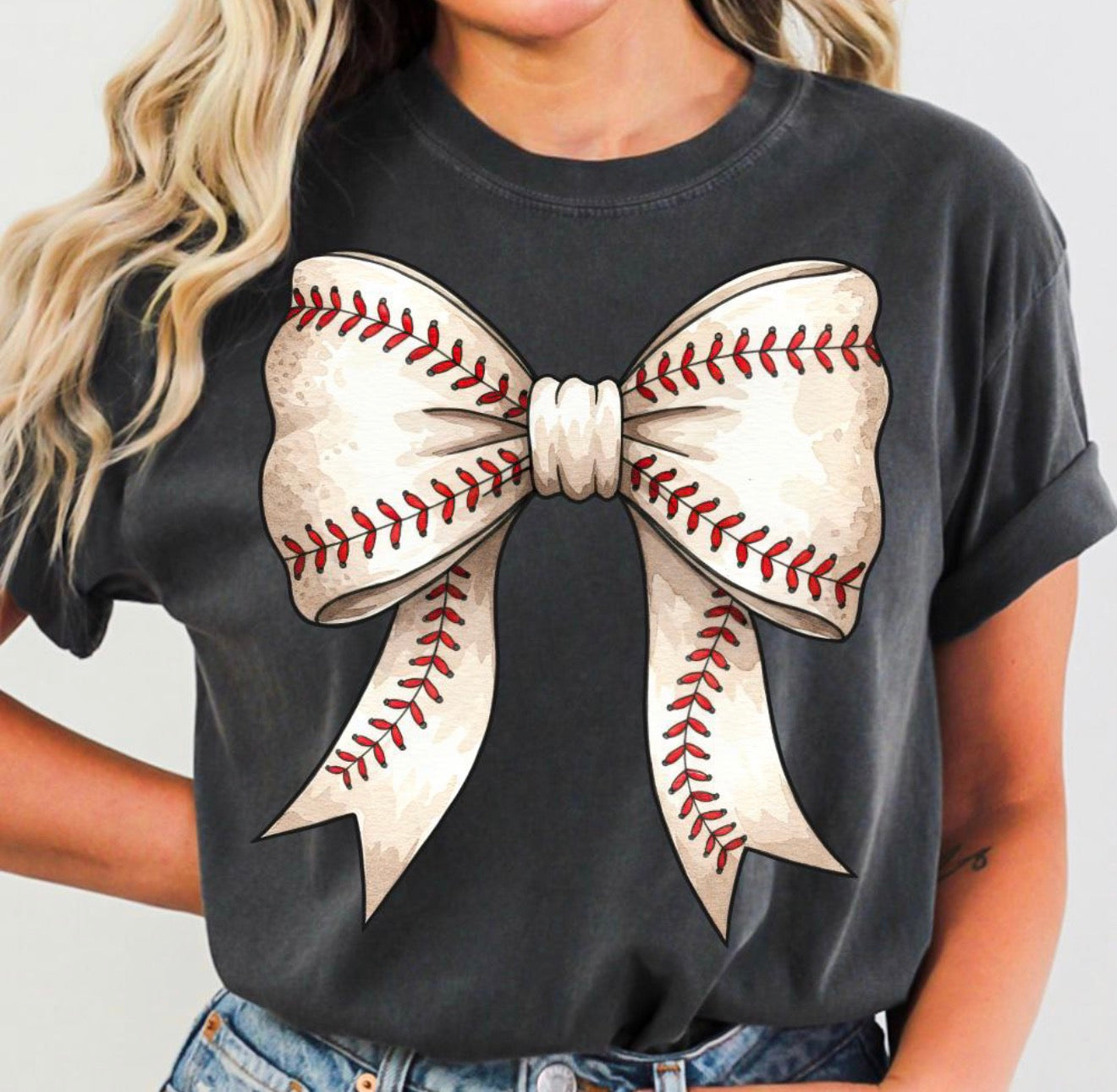 Baseball Bow Black Tee