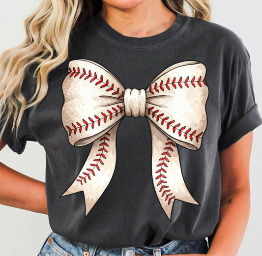Baseball Bow Black Tee