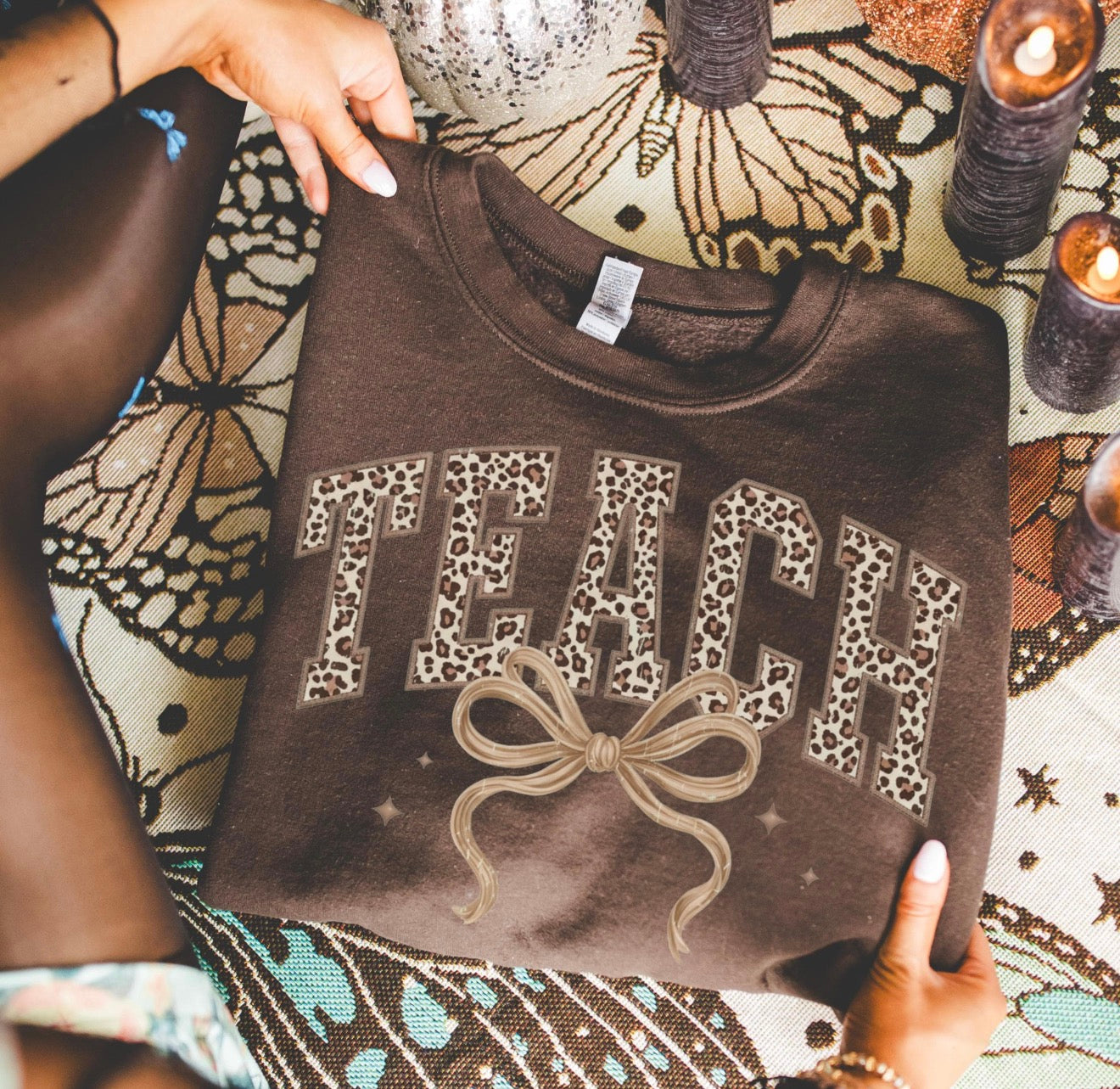 Brown Leopard Teach Tee