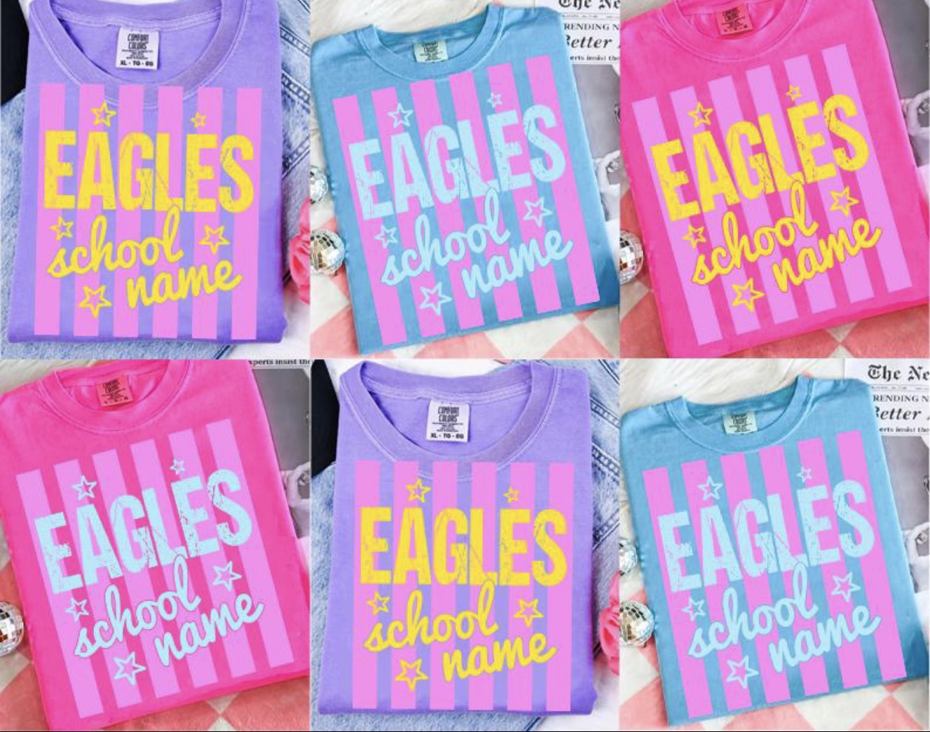 **custom** Colorful Stripes Mascot Tee