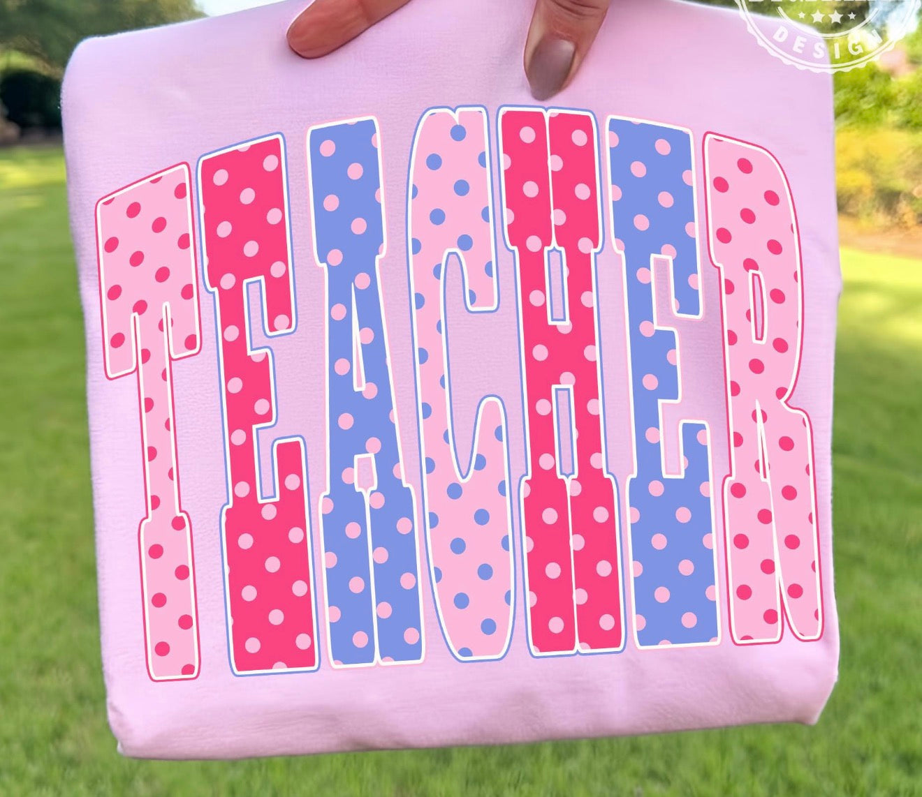 Pink Polka Dot Teacher Tee