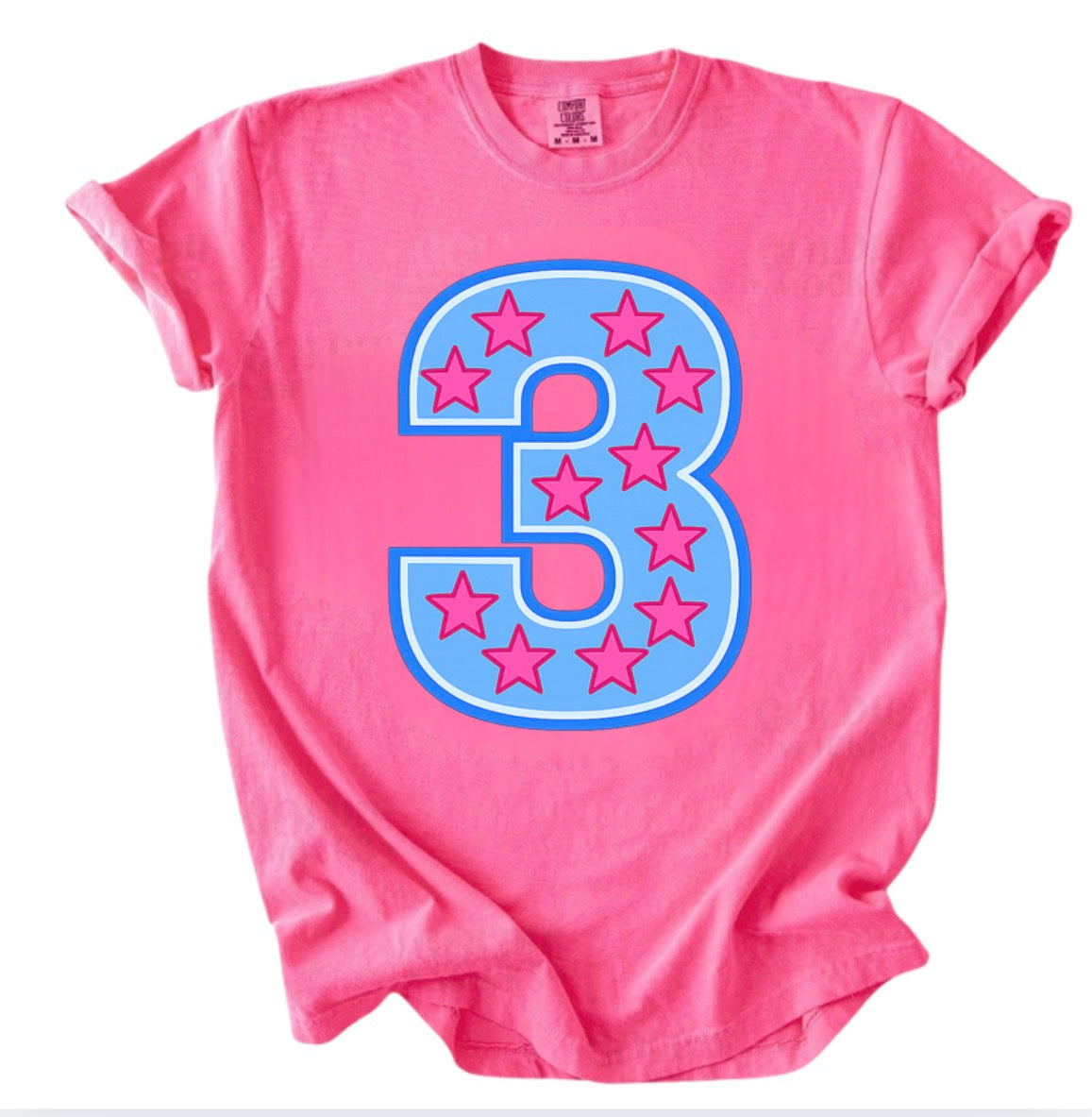 Custom** bsbll/sftbll Number Stars Cropped Tee
