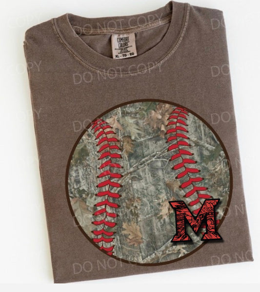 Brown Camo Baseball M Redskins Tee