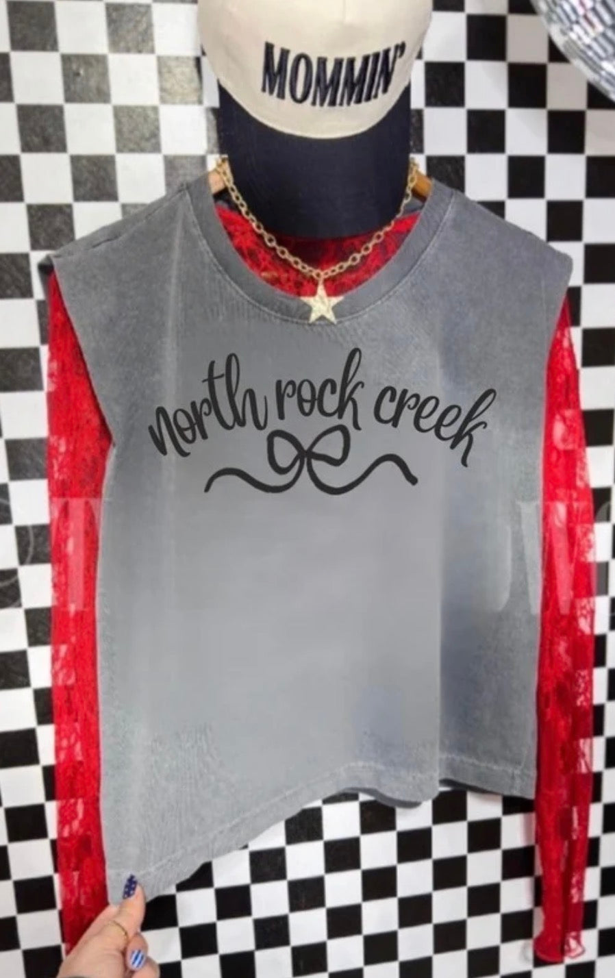 North Rock Creek Bow Boxy Crop Tank