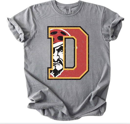 Distressed D Dale Pirates Grey Tee