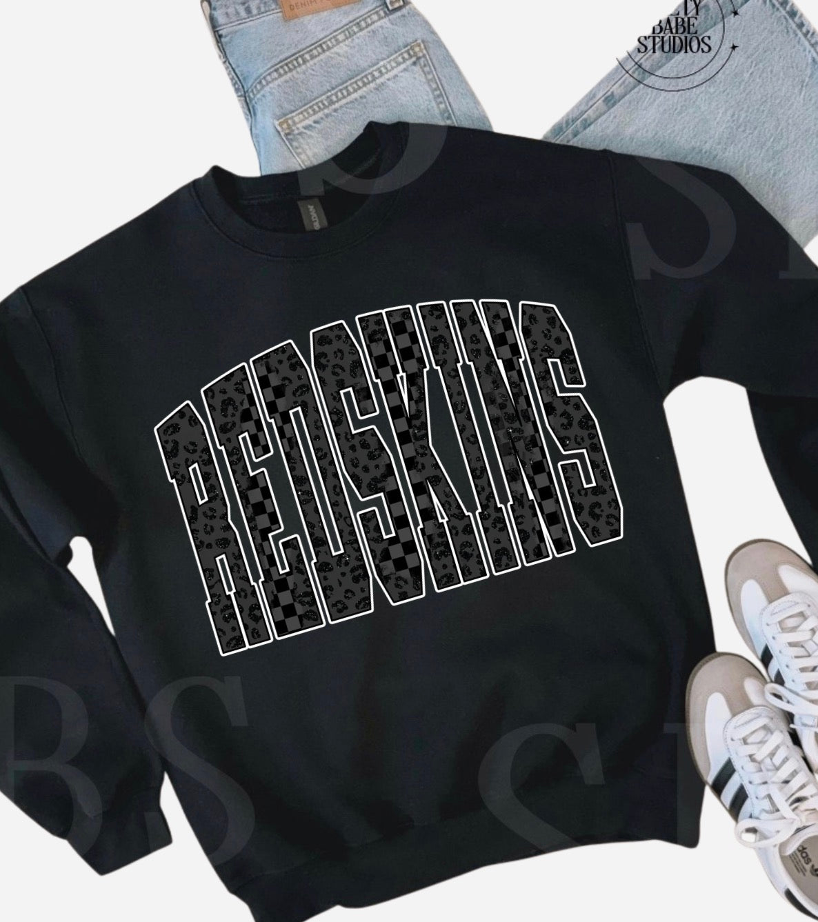 Black Leopard Redskins Black Sweatshirt