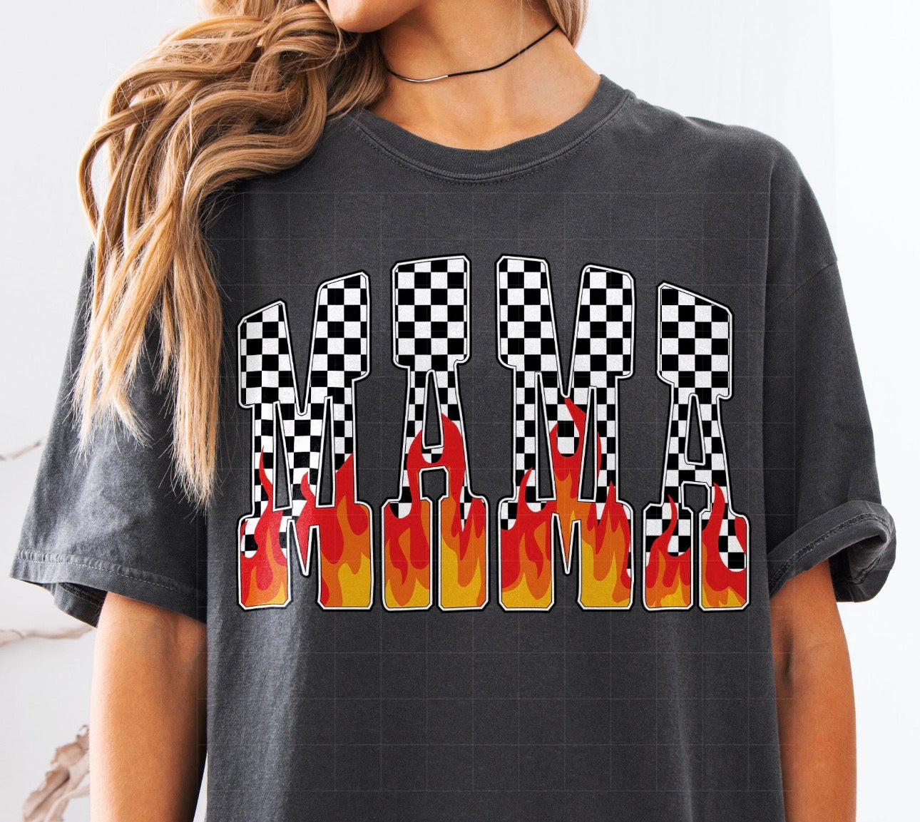 Mama Checkered Flames