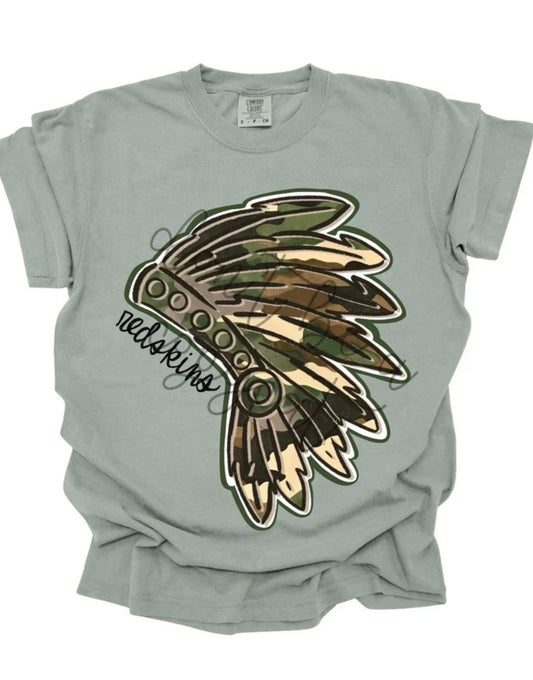 Camo Redskins Sage Green Tee