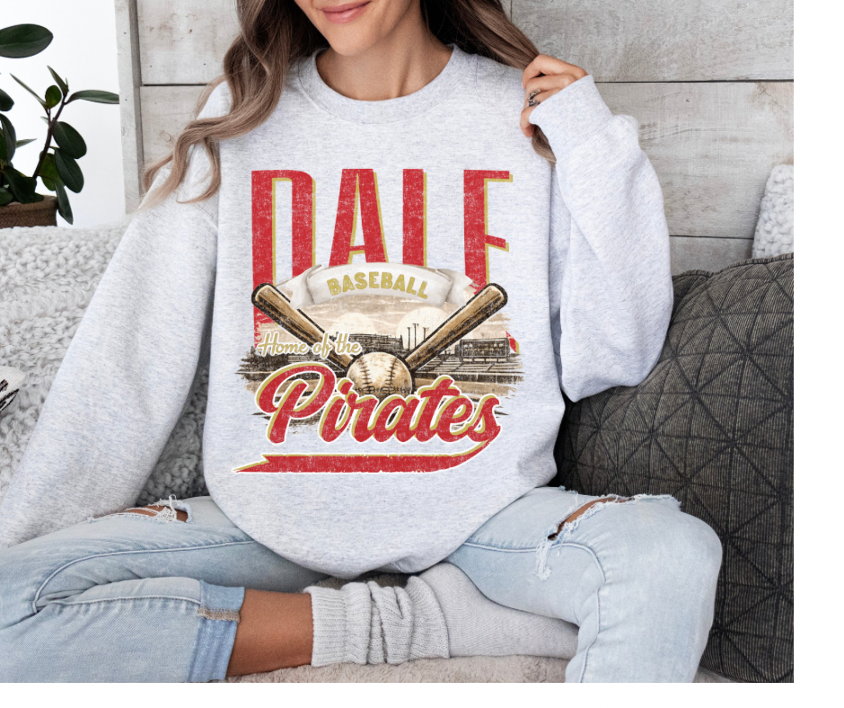 Ash Grey Retro Dale Baseball Sweatshirt