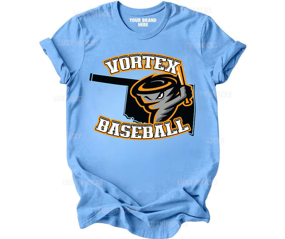Vortex Logo Baby Blue YOUTH Tee