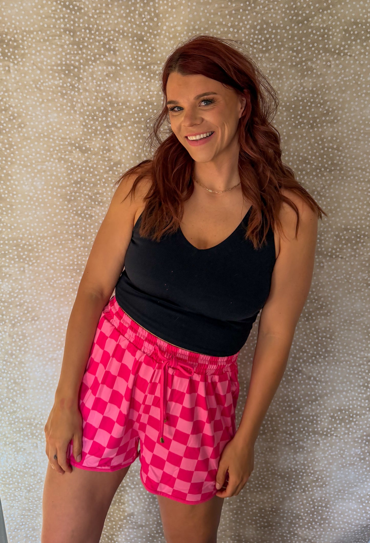 Pink Checkered Shorts