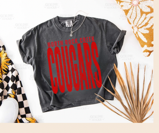 Cougars Oversized Font Cropped tee