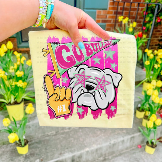 Neon Bulldogs Pink Tee
