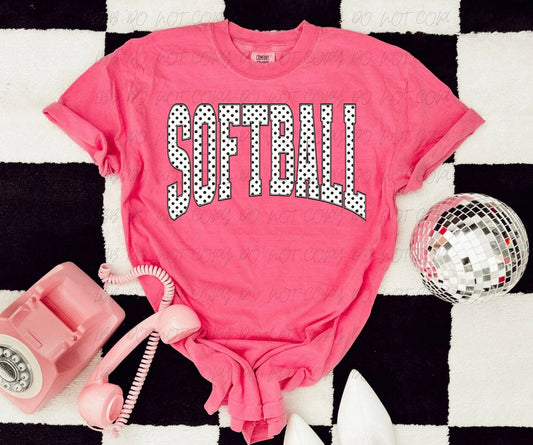 Polka dot Softball Pink tee