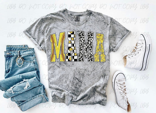Softball Mama Checkered Leopard