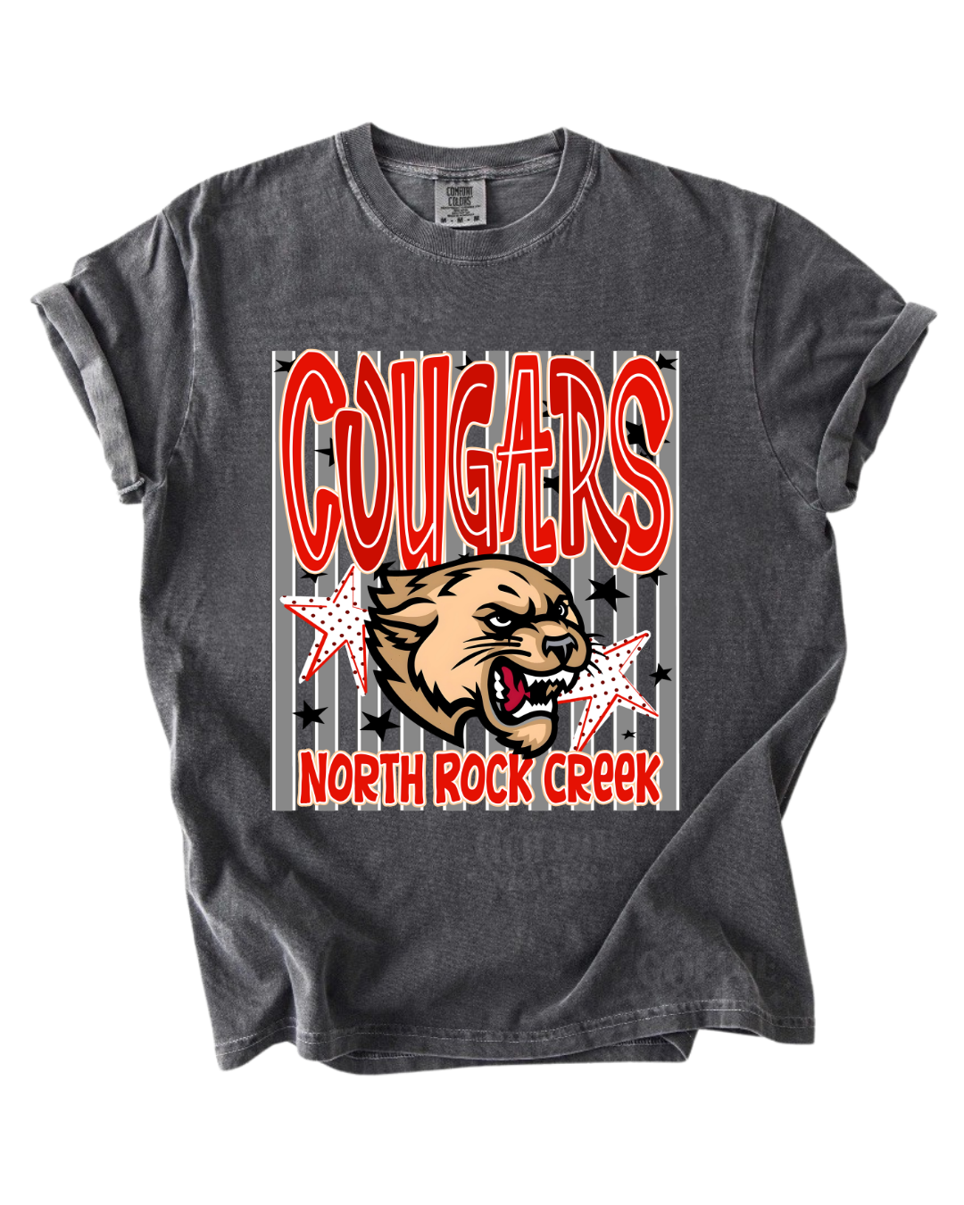 NRC Cougars Mascot Stripes YOUTH Tee