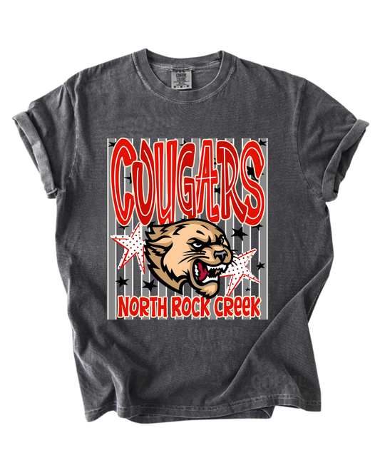 NRC Cougars Mascot Stripes YOUTH Tee