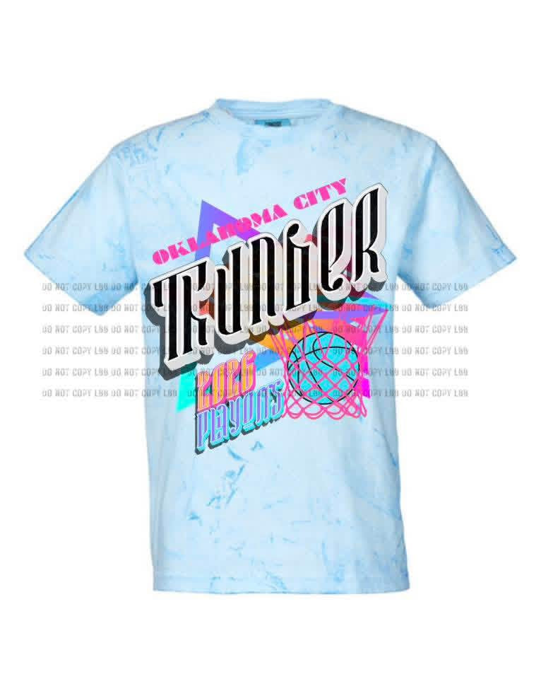 Preppy Retro Color Blast Blue Thunder Tee