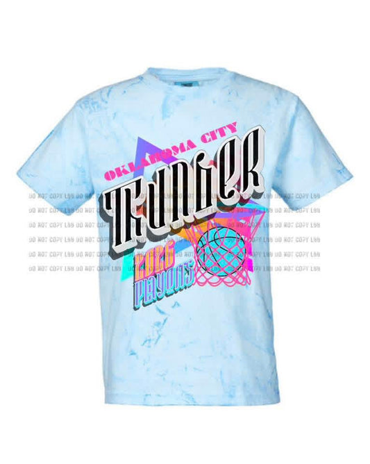 Preppy Retro Color Blast Blue Thunder Tee