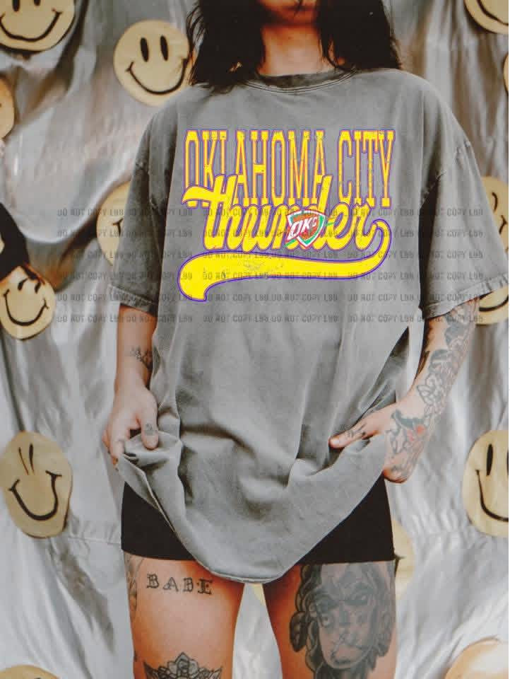 Oklahoma City Thunder Yellow Logo Tee