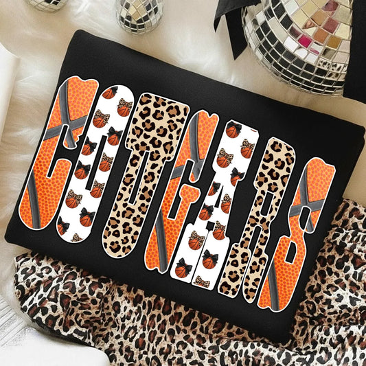 Cougars Basketball Leopard Tee